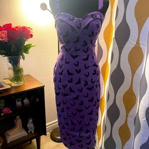 MANEATER WIGGLE DRESS IN BAT PRINT - VIXEN BY MICHELINE PIT